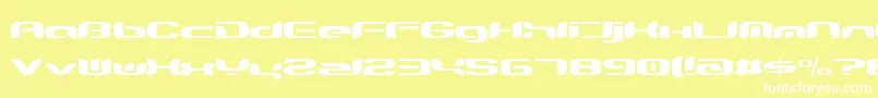 Teknikohlremix01Normal-Schriftart – Weiße Schriften auf gelbem Hintergrund