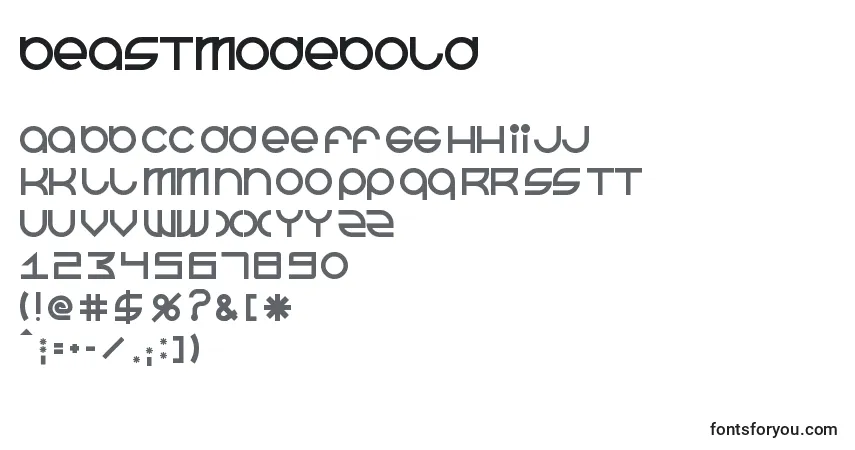 Шрифт BeastmodeBold – алфавит, цифры, специальные символы
