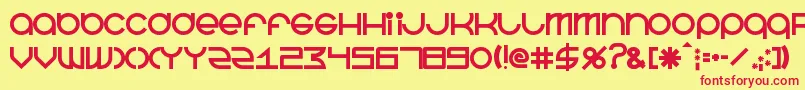BeastmodeBold-fontti – punaiset fontit keltaisella taustalla