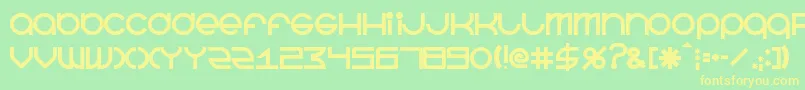 フォントBeastmodeBold – 黄色の文字が緑の背景にあります