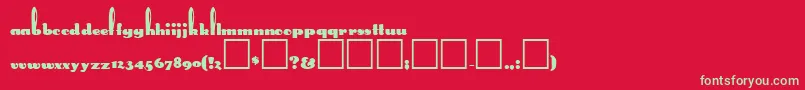 Weitere Informationen zur RandallRegular-Schriftart RandallRegular-Schriftart – Grüne Schriften auf rotem Hintergrund