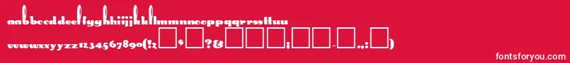 RandallRegular-Schriftart – Weiße Schriften auf rotem Hintergrund