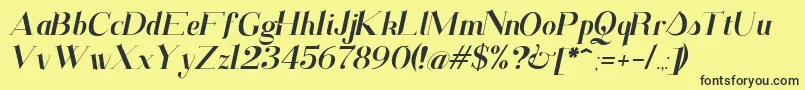 SantanderItalic Font – Black Fonts on Yellow Background