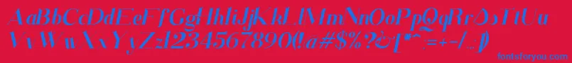 SantanderItalic Font – Blue Fonts on Red Background