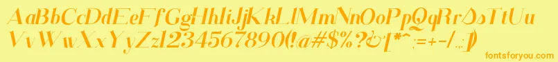 SantanderItalic Font – Orange Fonts on Yellow Background