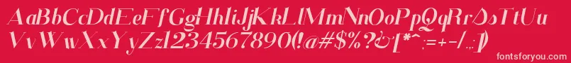 SantanderItalic Font – Pink Fonts on Red Background