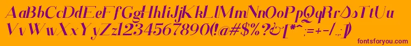 SantanderItalic Font – Purple Fonts on Orange Background