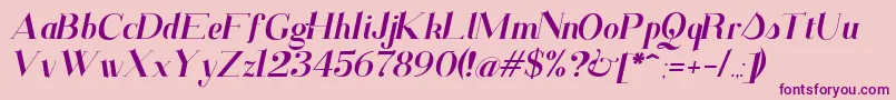 SantanderItalic Font – Purple Fonts on Pink Background