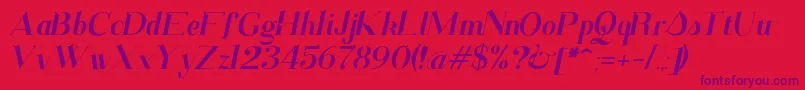 SantanderItalic Font – Purple Fonts on Red Background