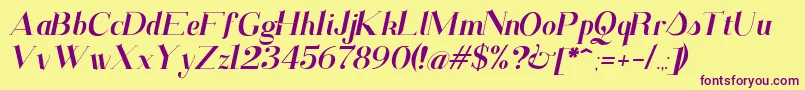 SantanderItalic Font – Purple Fonts on Yellow Background