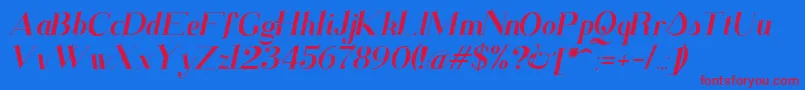 SantanderItalic Font – Red Fonts on Blue Background