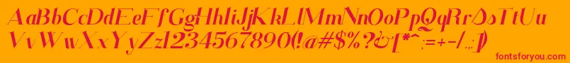 SantanderItalic Font – Red Fonts on Orange Background