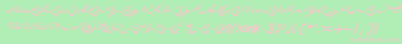 BlessingSon Font – Pink Fonts on Green Background