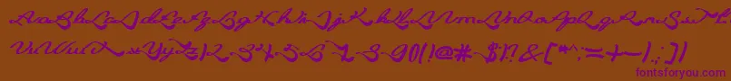 BlessingSon-Schriftart – Violette Schriften auf braunem Hintergrund