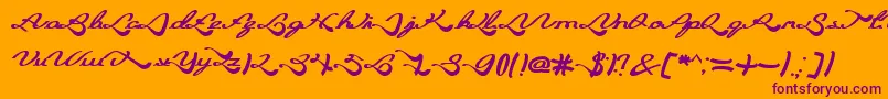 BlessingSon-Schriftart – Violette Schriften auf orangefarbenem Hintergrund