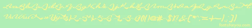 BlessingSon Font – Yellow Fonts on Green Background