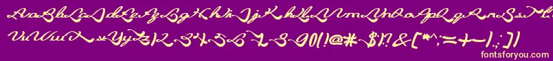 BlessingSon-Schriftart – Gelbe Schriften auf violettem Hintergrund