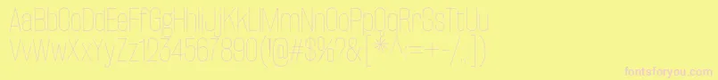 フォントRakeslyUl – ピンクのフォント、黄色の背景