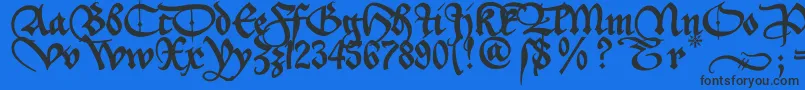 Aeiou2u Font – Black Fonts on Blue Background