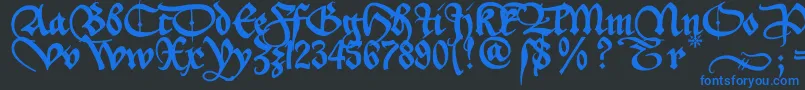 Aeiou2u Font – Blue Fonts on Black Background