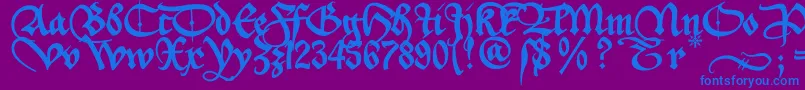 Aeiou2u Font – Blue Fonts on Purple Background