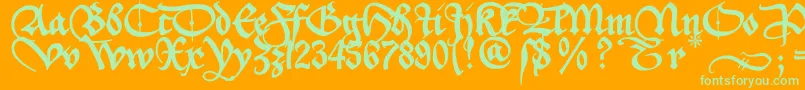 Aeiou2u Font – Green Fonts on Orange Background