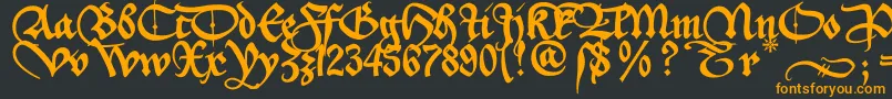 Aeiou2u Font – Orange Fonts on Black Background