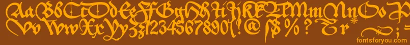 Aeiou2u Font – Orange Fonts on Brown Background