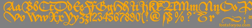 Aeiou2u Font – Orange Fonts on Gray Background