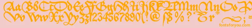 Aeiou2u Font – Orange Fonts on Pink Background
