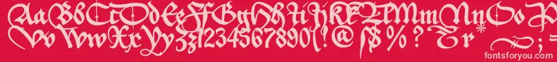 Aeiou2u Font – Pink Fonts on Red Background