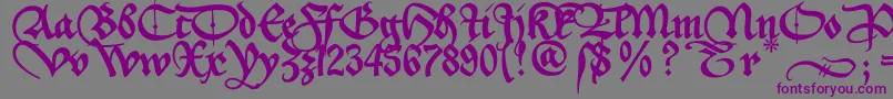 Aeiou2u Font – Purple Fonts on Gray Background