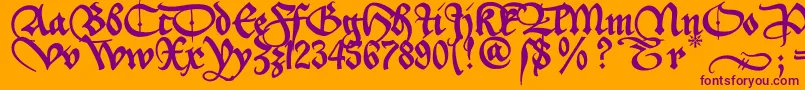 Aeiou2u Font – Purple Fonts on Orange Background