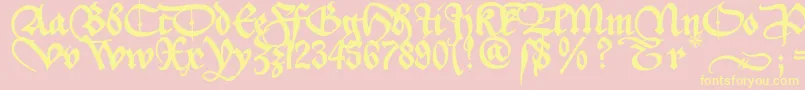 Aeiou2u Font – Yellow Fonts on Pink Background