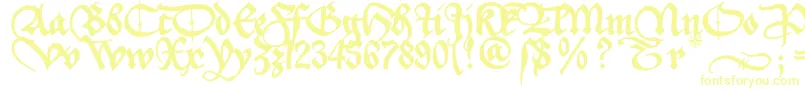 Aeiou2u Font – Yellow Fonts on White Background