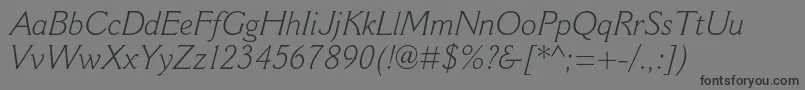 CantoriamtstdLightitalic Font – Black Fonts on Gray Background