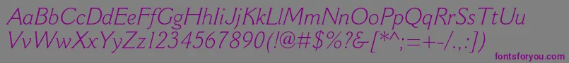 CantoriamtstdLightitalic Font – Purple Fonts on Gray Background