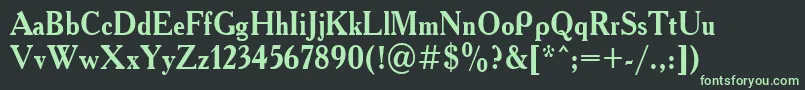 フォントAcademy90b – 黒い背景に緑の文字