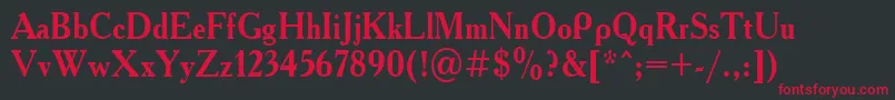 Academy90b Font – Red Fonts on Black Background