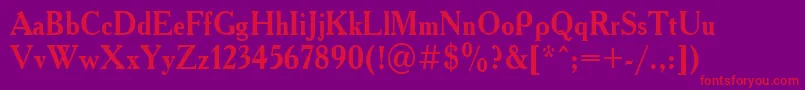 Academy90b Font – Red Fonts on Purple Background