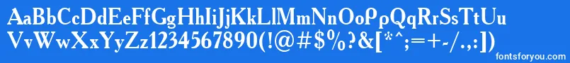 Academy90b Font – White Fonts on Blue Background