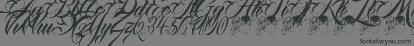 Шрифт QueenAnhaScript – чёрные шрифты на сером фоне