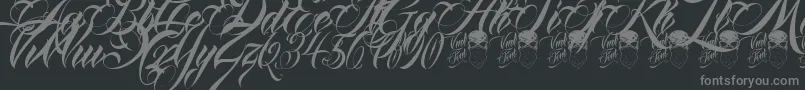 Шрифт QueenAnhaScript – серые шрифты на чёрном фоне