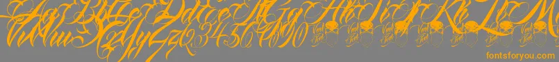 Шрифт QueenAnhaScript – оранжевые шрифты на сером фоне