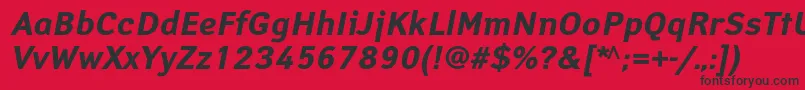 フォントYanuscBolditalic – 赤い背景に黒い文字