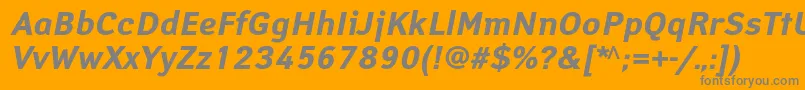 フォントYanuscBolditalic – オレンジの背景に灰色の文字