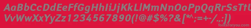 フォントYanuscBolditalic – 赤い背景に灰色の文字