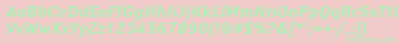 YanuscBolditalic Font – Green Fonts on Pink Background