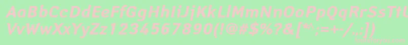 YanuscBolditalic Font – Pink Fonts on Green Background