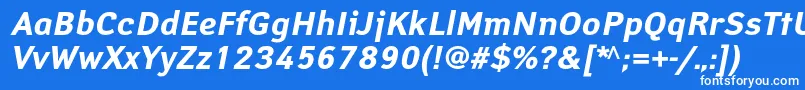 フォントYanuscBolditalic – 青い背景に白い文字